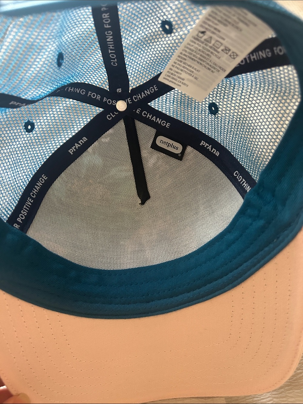 Prana Teal Floral Trucker Hat with Pink Bill - Picture 5 of 6